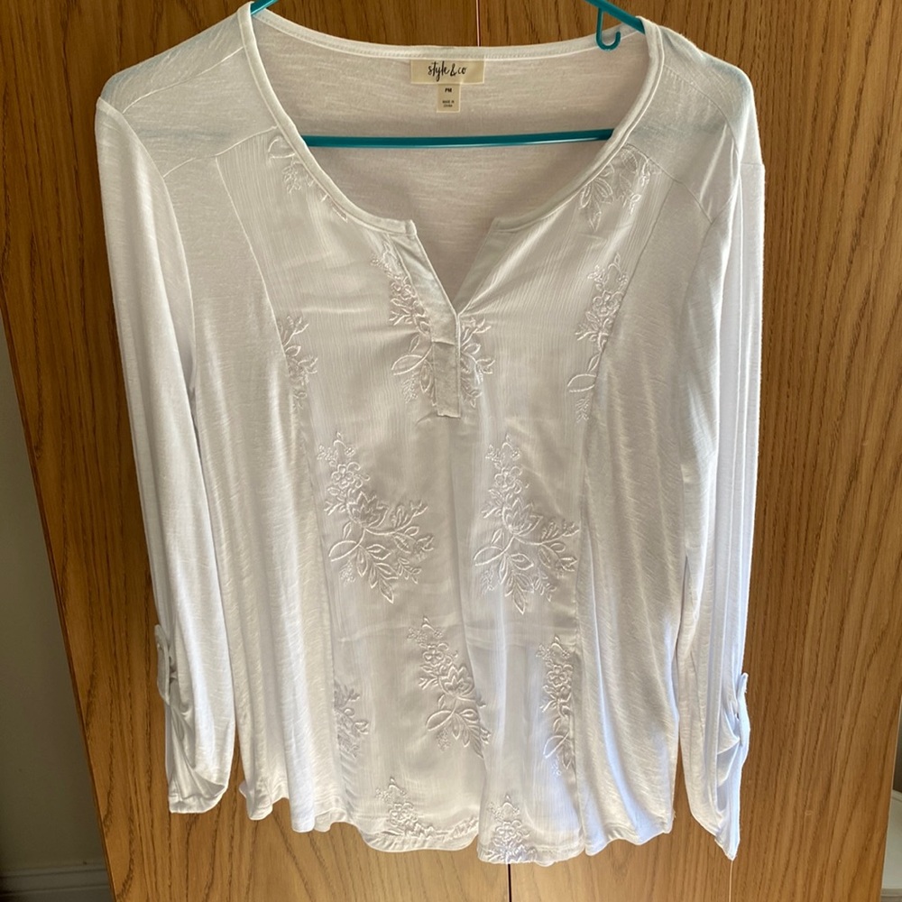 Style & Co White Blouse - PM - New With Tags